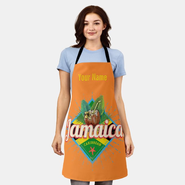 Tablier Drapeau des Caraïbes de la Jamaïque vacances vinta (Porté)
