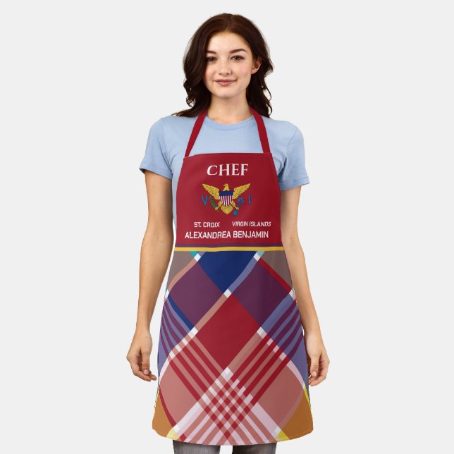 Tablier Drapeau des îles Vierges américaines St. Croix Mad (Porté)
