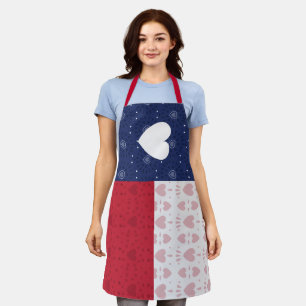 Tablier Drapeau d'état du Texas à motifs cardiaques