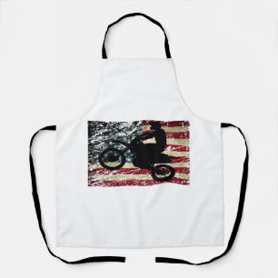 Tablier Drapeau Dirt Vélo USA Drapeau T-Shirt Motocross Dr