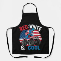 Drapeau du 4 juillet dinosaure Monster Truck Dino 