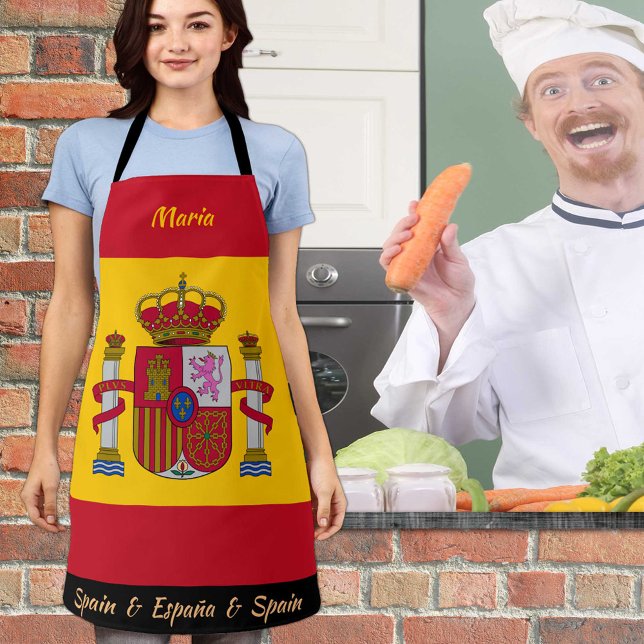 Tablier drapeau espagnol, Espagne Cuisine des chef (Créateur téléchargé)
