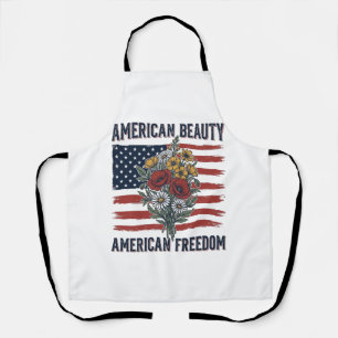 Tablier Drapeau Floral de Liberté American Beauty