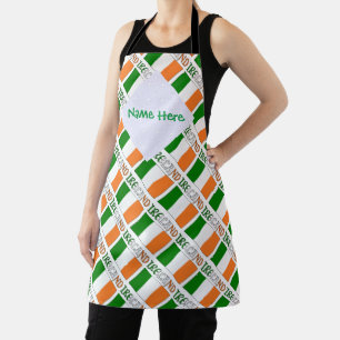 Tablier Drapeau irlandais d'Irlande Carrelé Personnalisati