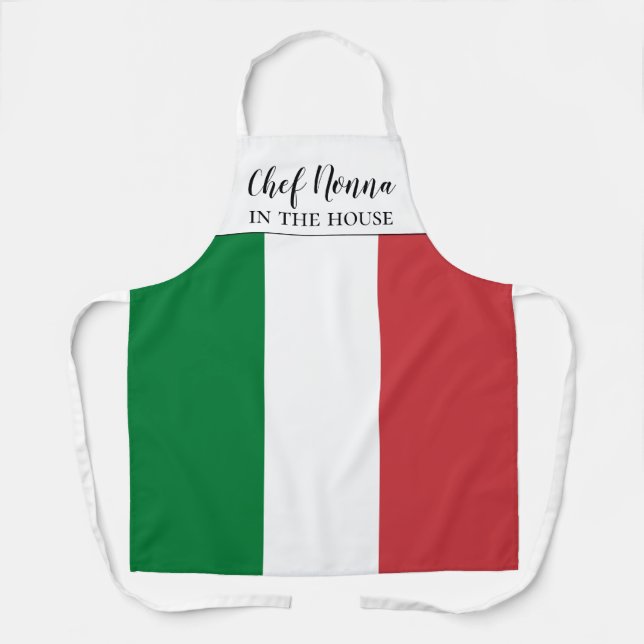 Tablier Drapeau italien du chef Nonna sur toute l'impressi (Recto)