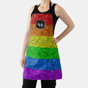Tablier Drapeau LGBT vibrante parties scintillant arc-en-c