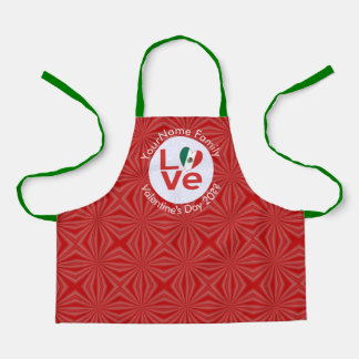 Tablier Drapeau LOVE rouge mexicain personnalisé
