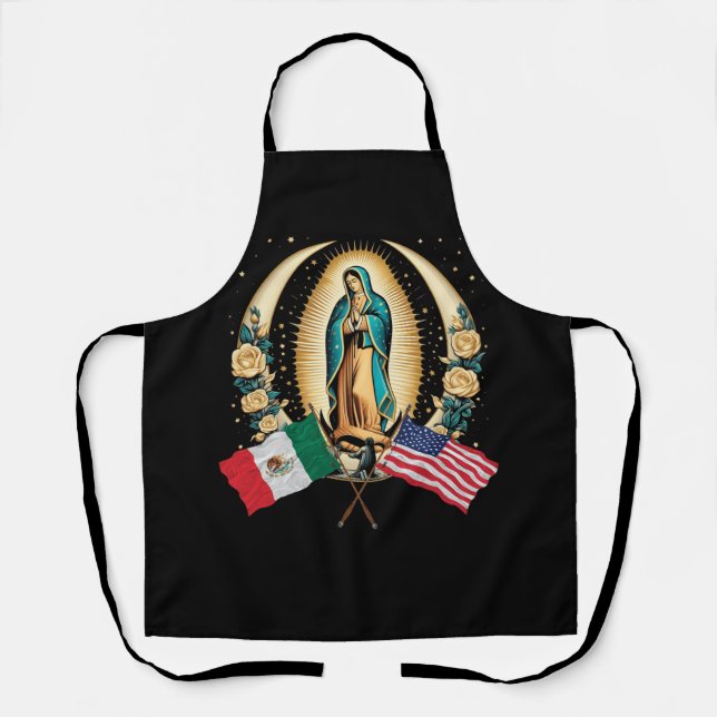 Tablier Drapeau Mexicain Américain Notre Dame Virgen De Gu (Recto)