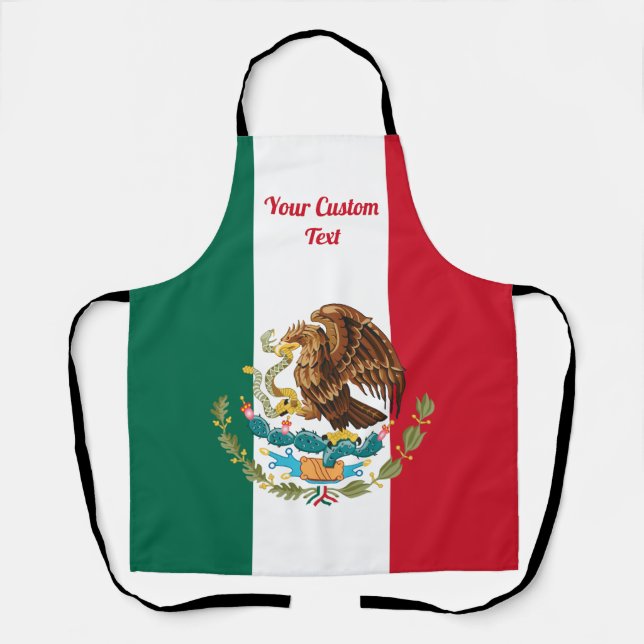 Tablier Drapeau mexicain et armoiries d'un aigle royal (Recto)