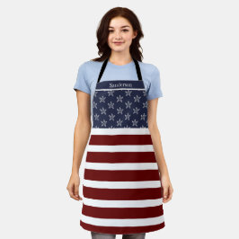 Tablier Drapeau Nautique Américain Rouge Bleu Bleu Amier