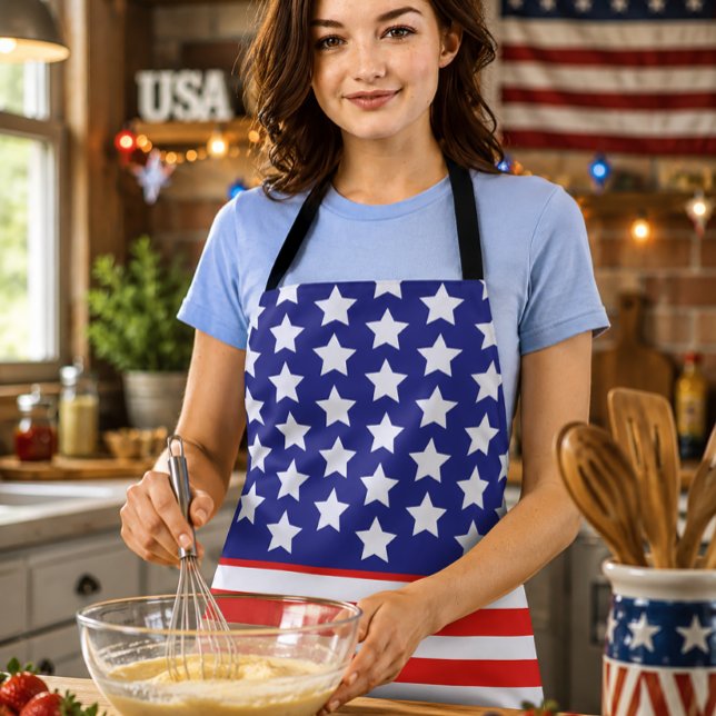 Tablier Drapeau patriotique américain étoilé et rayé améri (Créateur téléchargé)