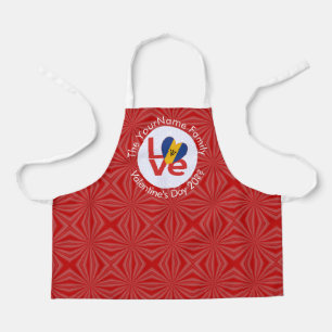 Tablier Drapeau ROUGE de l'amour barbadien Personnalisé