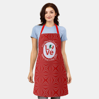 Tablier Drapeau Rouge Mexicain LOVE Personnalisé 