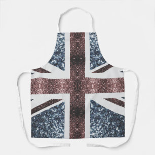 Tablier Drapeau rustique UK rouge bleu étincelants parties