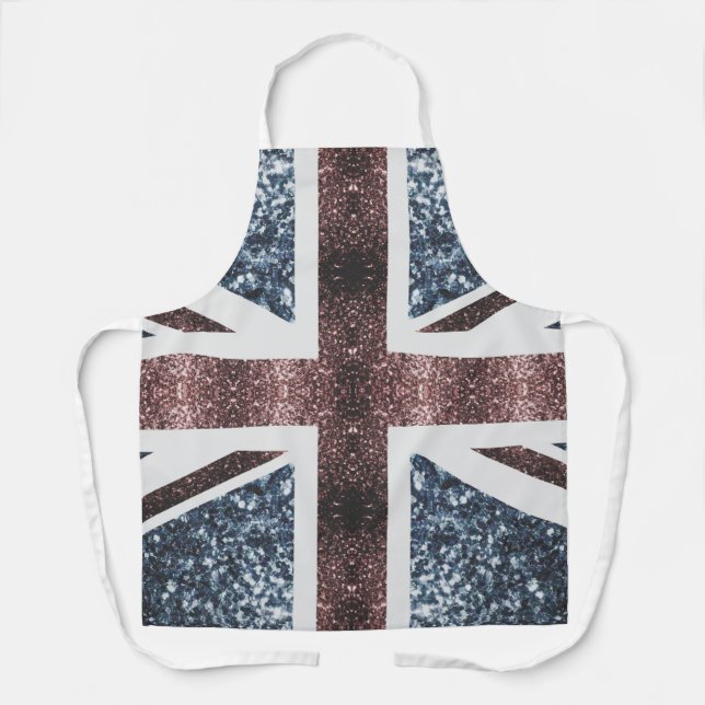 Tablier Drapeau rustique UK rouge bleu étincelants parties (Recto)