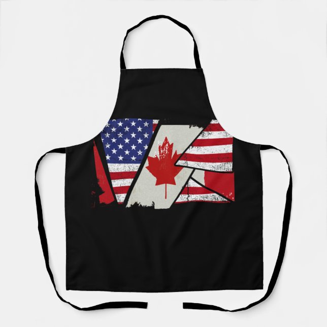 Tablier Drapeau semi-américain des racines canadiennes Can (Recto)