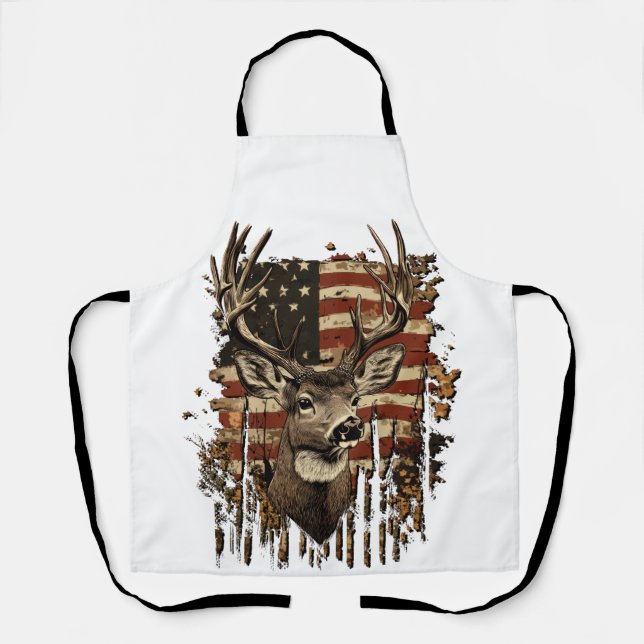 Tablier Drapeau USA Saison Cerf, Buck (Recto)