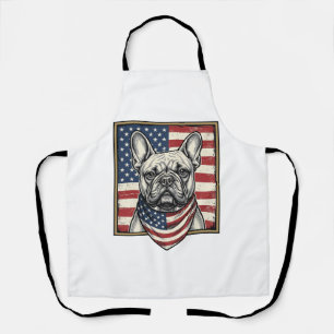 Tablier Drapeau vintage de Bulldog français patriotique