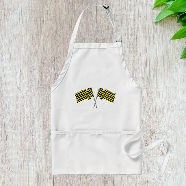 Tablier Drapeaux de course jaunes et noirs (Créateur téléchargé)