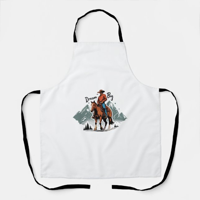 Tablier Dream Big- Cowboy équitation cheval (Recto)