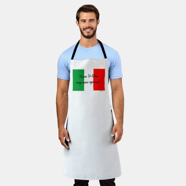 Tablier Drôle amusant italien Accent Drapeau Italie (Porté)