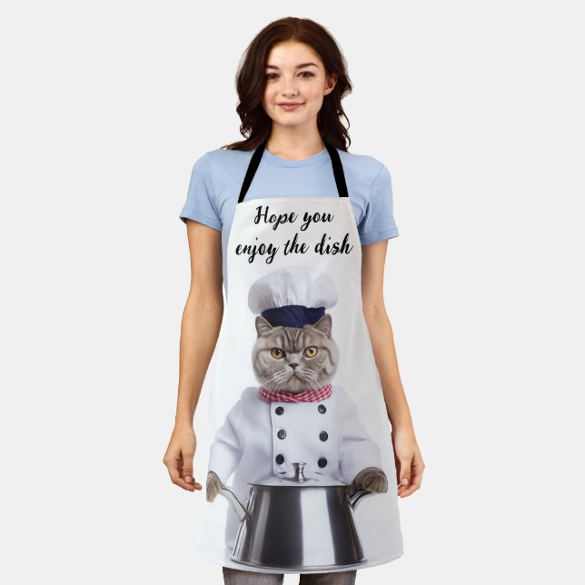 Tablier Drôle Apron pour les Amoureux de les chats britann (Porté)