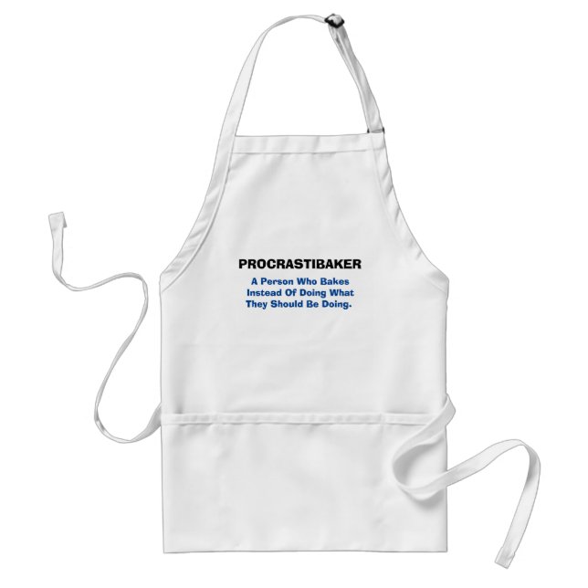 Tablier Drôle Baking Apron Le Procrastibaker! (Devant)