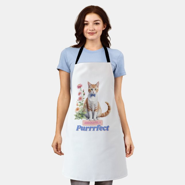 Tablier Drôle cadeau de chats pour les Amoureux de les cha (Porté)