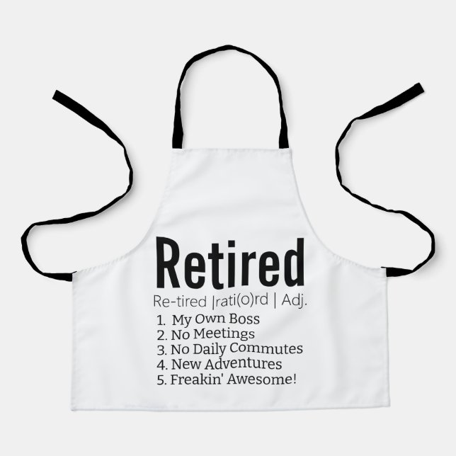 Tablier Drôle cadeau de définition à la retraite pour le s (Recto)