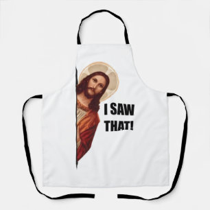Tablier Drôle Citation Jésus Mème, J'Ai Vu Que Jésus