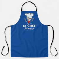 Drôle cuisinier gourmet dessin animé bleu cuisine