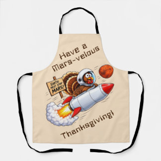 Tablier Drôle de dindon de l'espace pour Thanksgiving