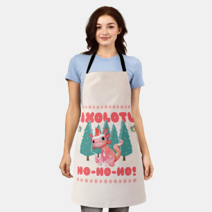 Tablier Drôle de Joyeux Noël Axolotl Ho-Ho-Ho !
