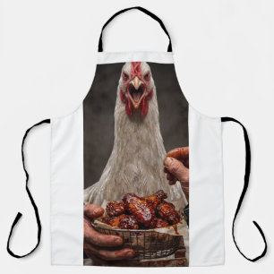Tablier drôle de poulet en colère grillage BBQ imp
