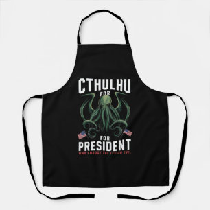 Tablier Drôle d'élection 2024 Cthulhu pour Président 