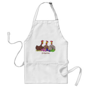 Tablier Drôle dessin animé de poulets de tricot