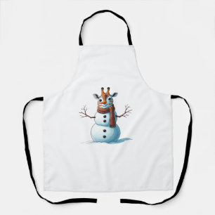 Tablier Drôle Giraffe Snowman Scarf Noël Femme Hommes