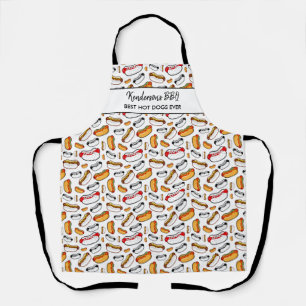 Tablier Drôle Hot Dog BBQ Motif Personnalisé Nom du chef