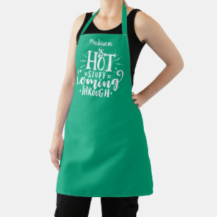 Tablier Drôle Hot Stuff Typographie Dark Green Apron