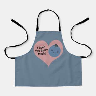 Tablier Drôle Je T'Aime Berry Beaucoup mignon Kawaii Blueb