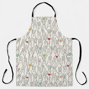 Tablier Drôle lapin cousu motif