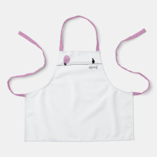 Tablier Drôle mignon Bubblegum Birds sur un fil blanc