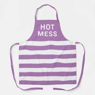 Tablier Drôle mignon Mess Hot Mess Purple Stripes Cuisine