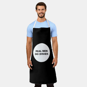 Tablier Drôle Noir et Blanc Vrai Hommes Faire des plats