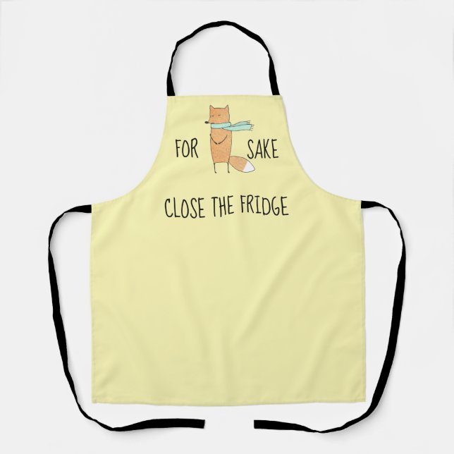 Tablier Drôle Pour Le Saumon De Renard Fermer Le Frigo (Recto)