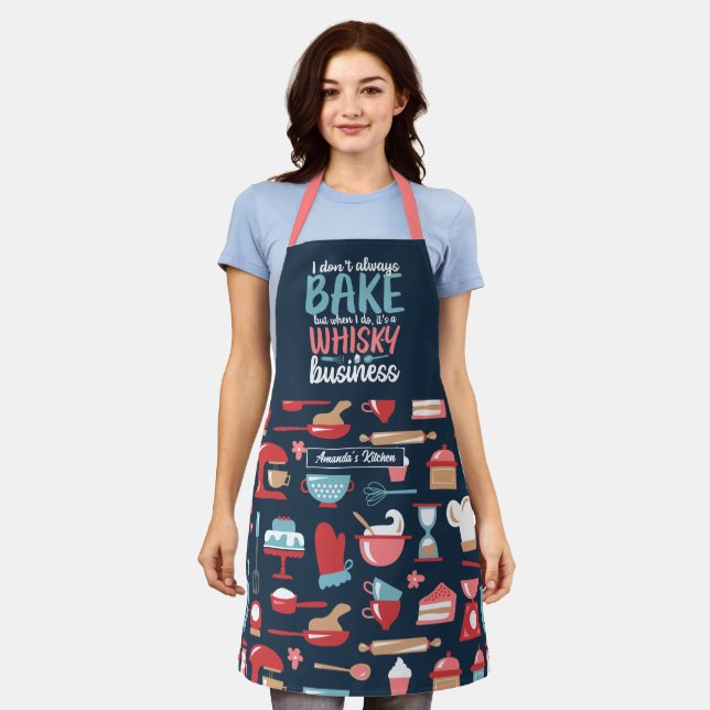 Tablier Drôle Pun de cuisson mignonne Pâtisserie Chef Bake (Porté)