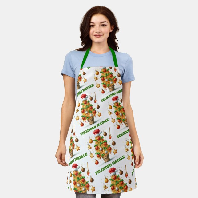 Tablier Drôle Spaghetti Arbre de Noël Delizioso Natale! (Porté)