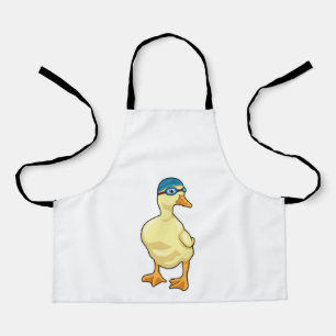 Tablier Duck at Swimming with Swimming goggles