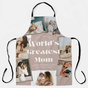 Tablier Dusty Pink Super Maman du Monde 7 Collage Photo
