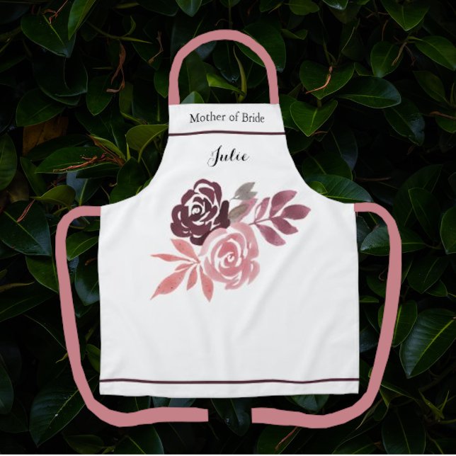 Tablier Dusty Rose Bourgogne mère de la mariée Apron (Créateur téléchargé)